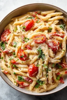 Colorful spring pasta dish with fresh vegetables and herbs.