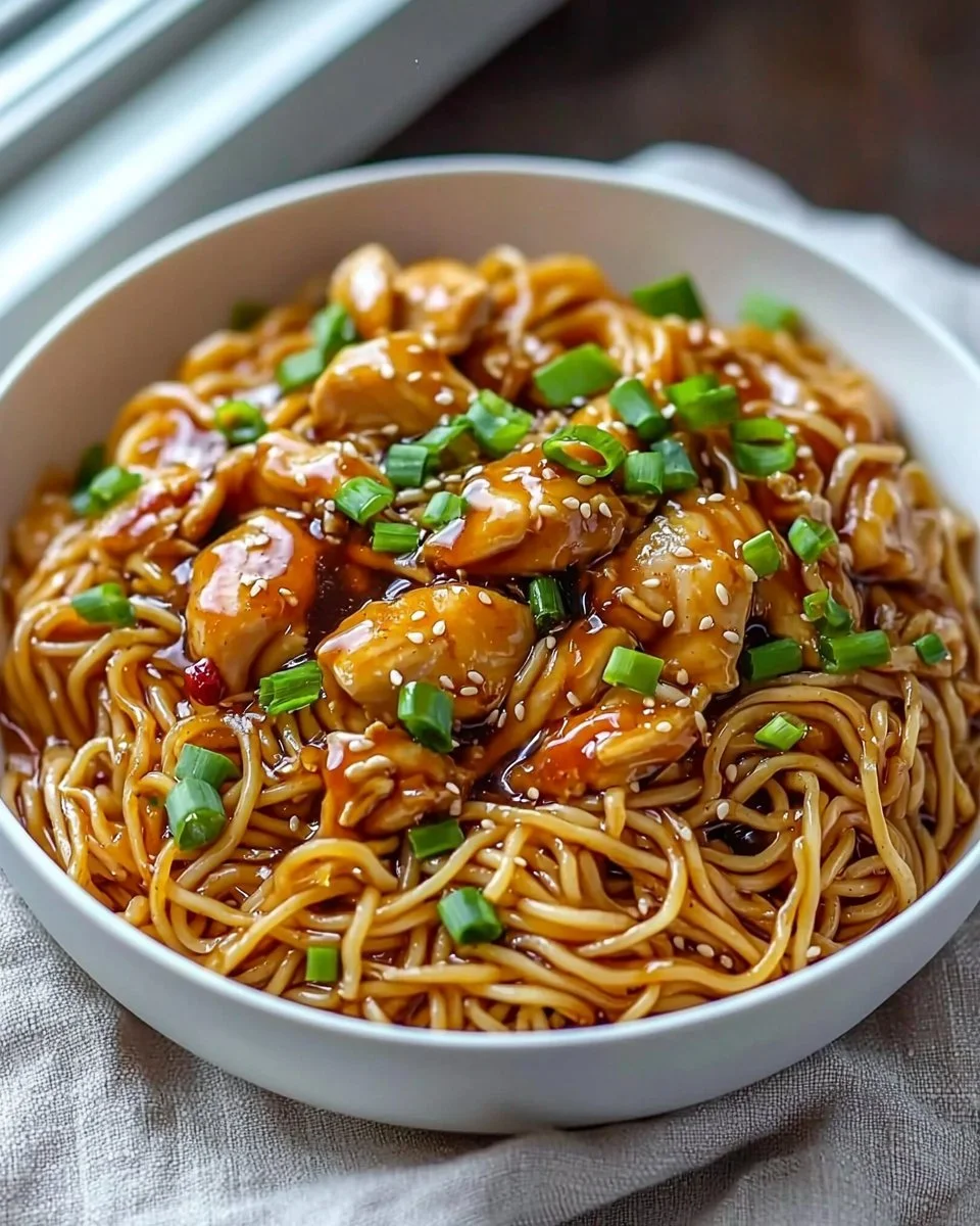 Sticky Garlic Chicken Noodles