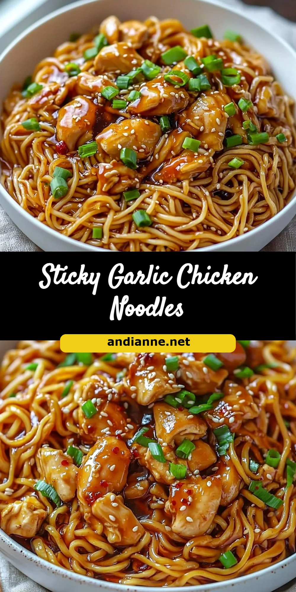 Sticky Garlic Chicken Noodles