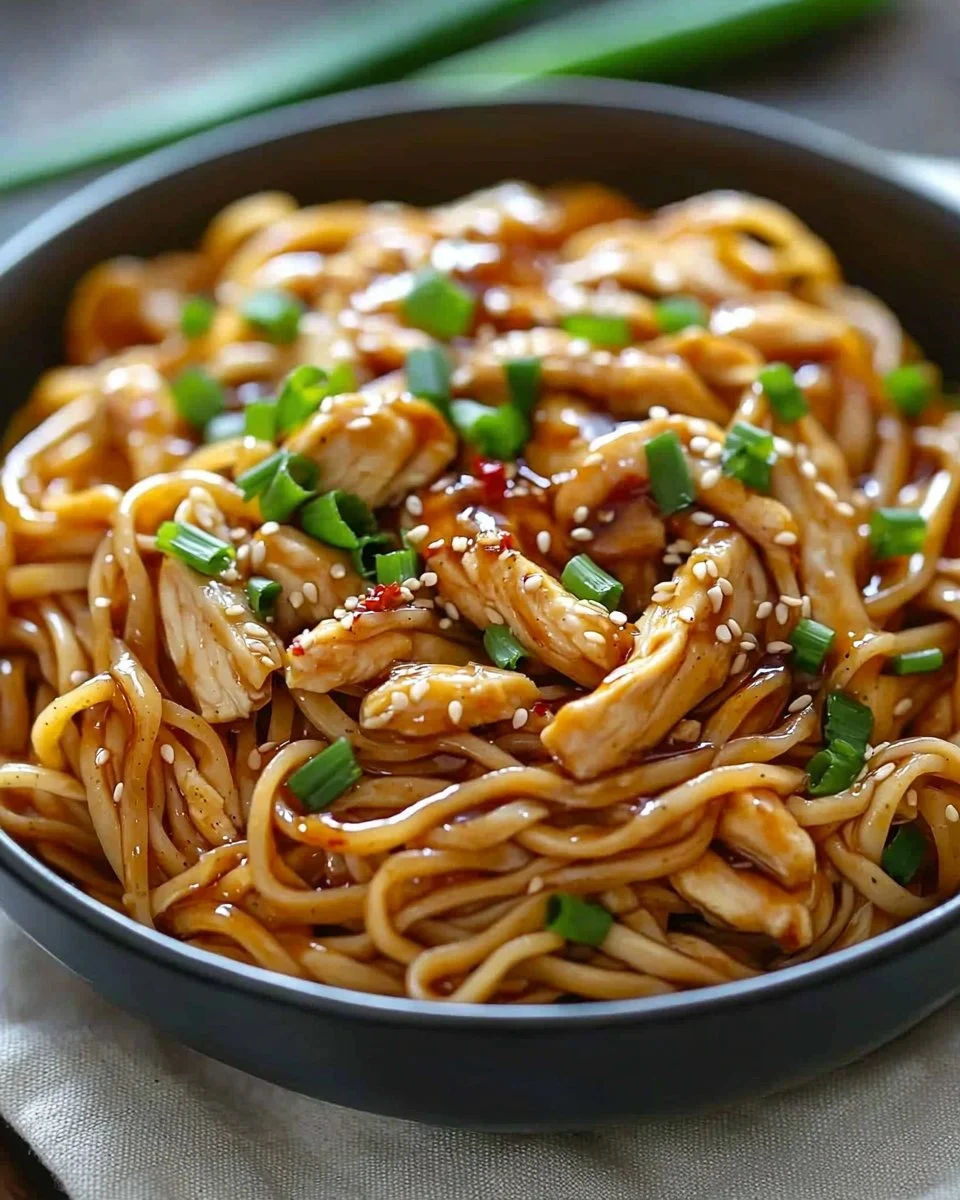 Sticky Garlic Chicken Noodles