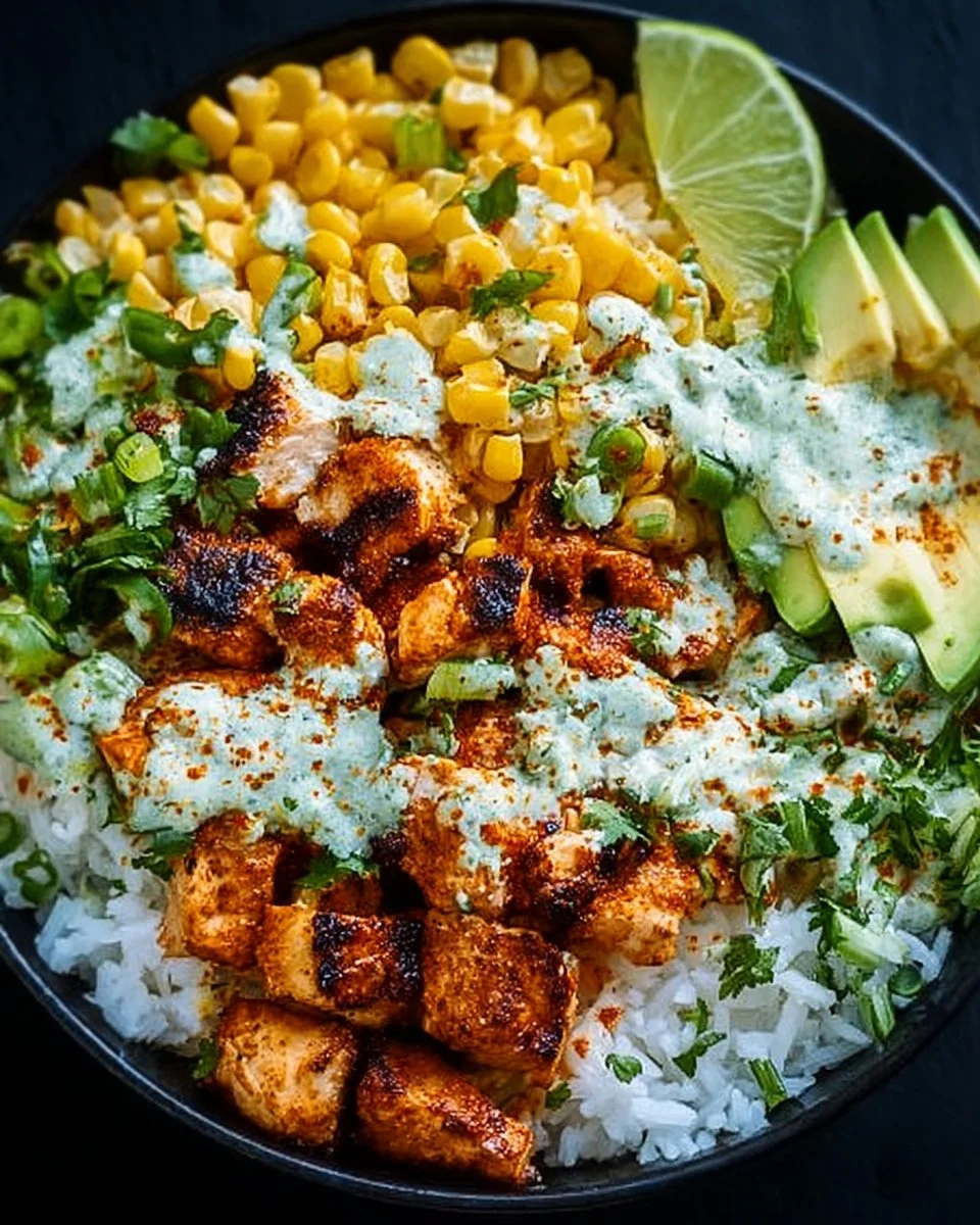 Street Corn Chicken Rice Bowl