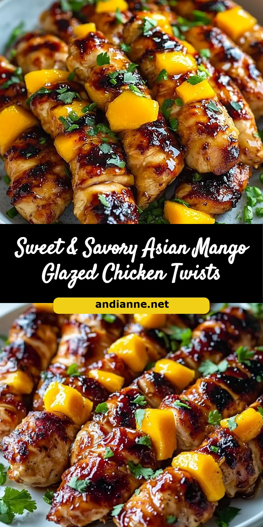 Sweet & Savory Asian Mango Glazed Chicken Twists