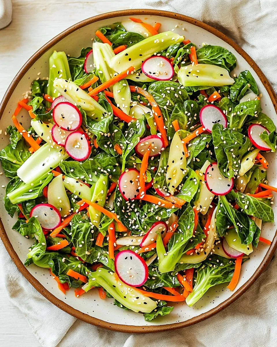 Fresh and vibrant Bok Choy Salad with colorful vegetables