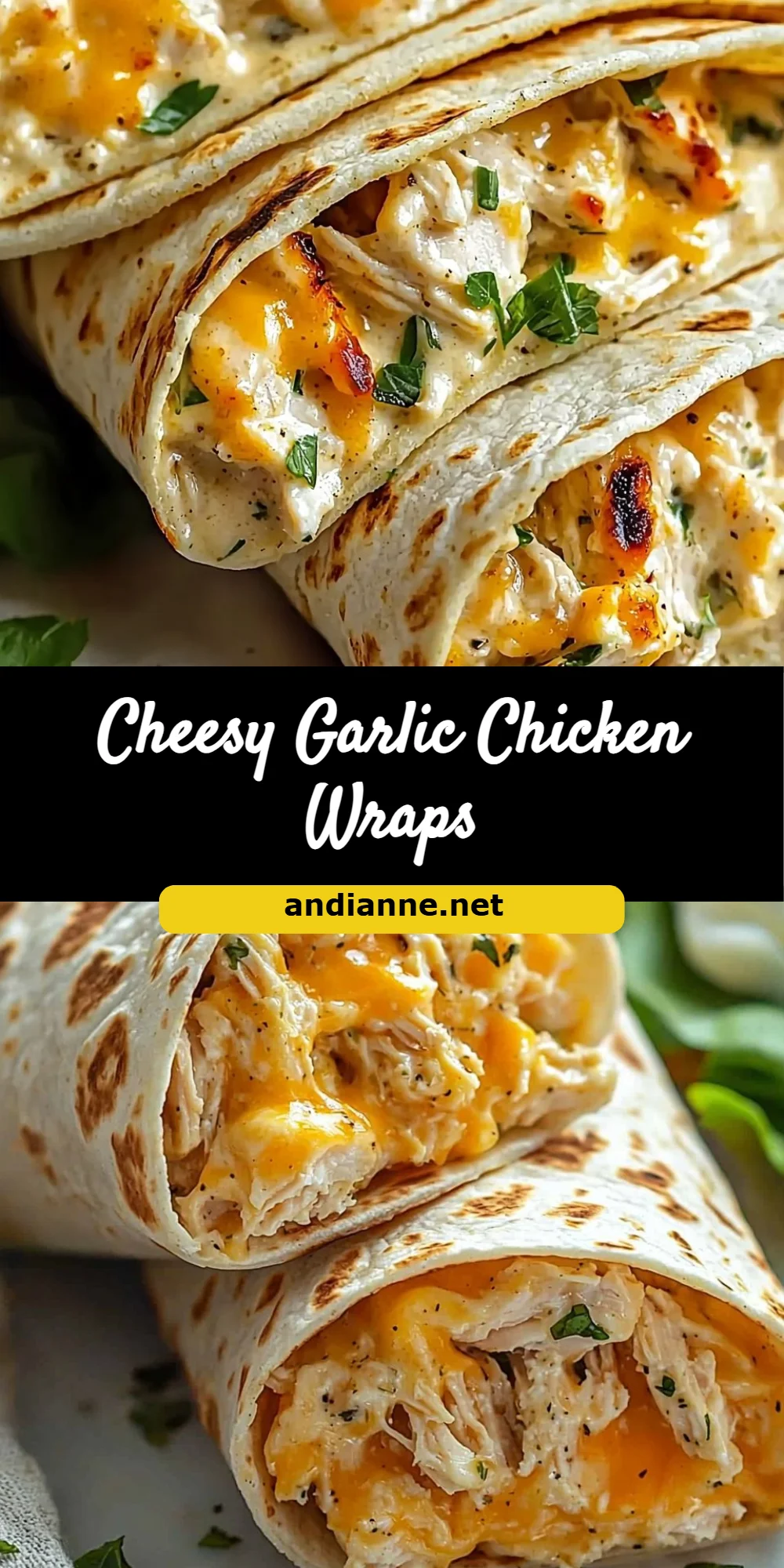 Cheesy Garlic Chicken Wraps