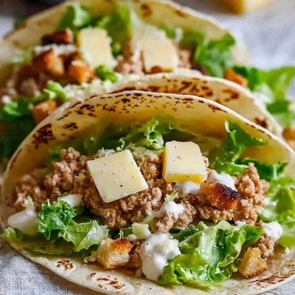 Delicious Chicken Caesar Tacos made on a Blackstone griddle and stovetop.