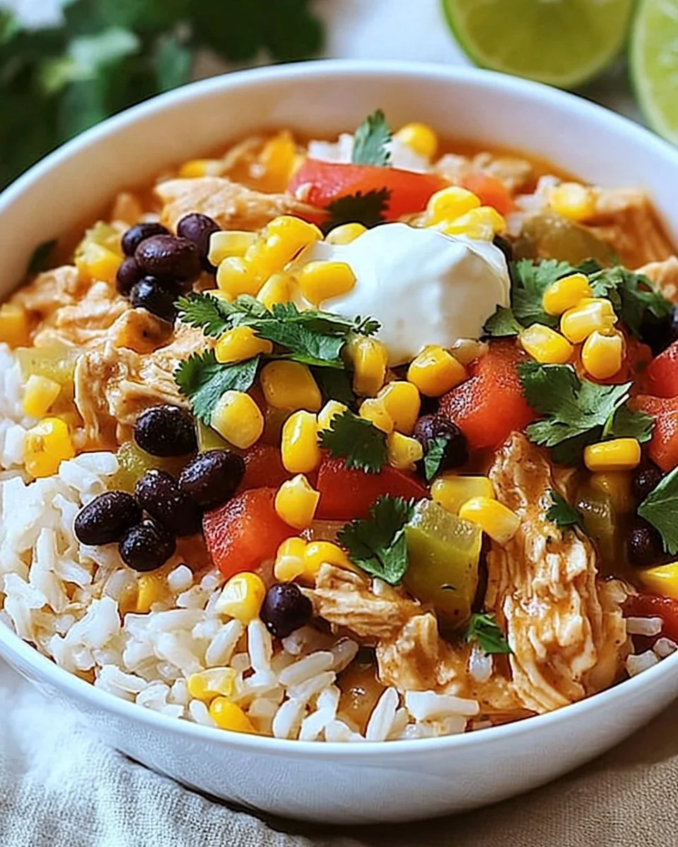 Crock Pot Chicken and Rice Burrito Bowl