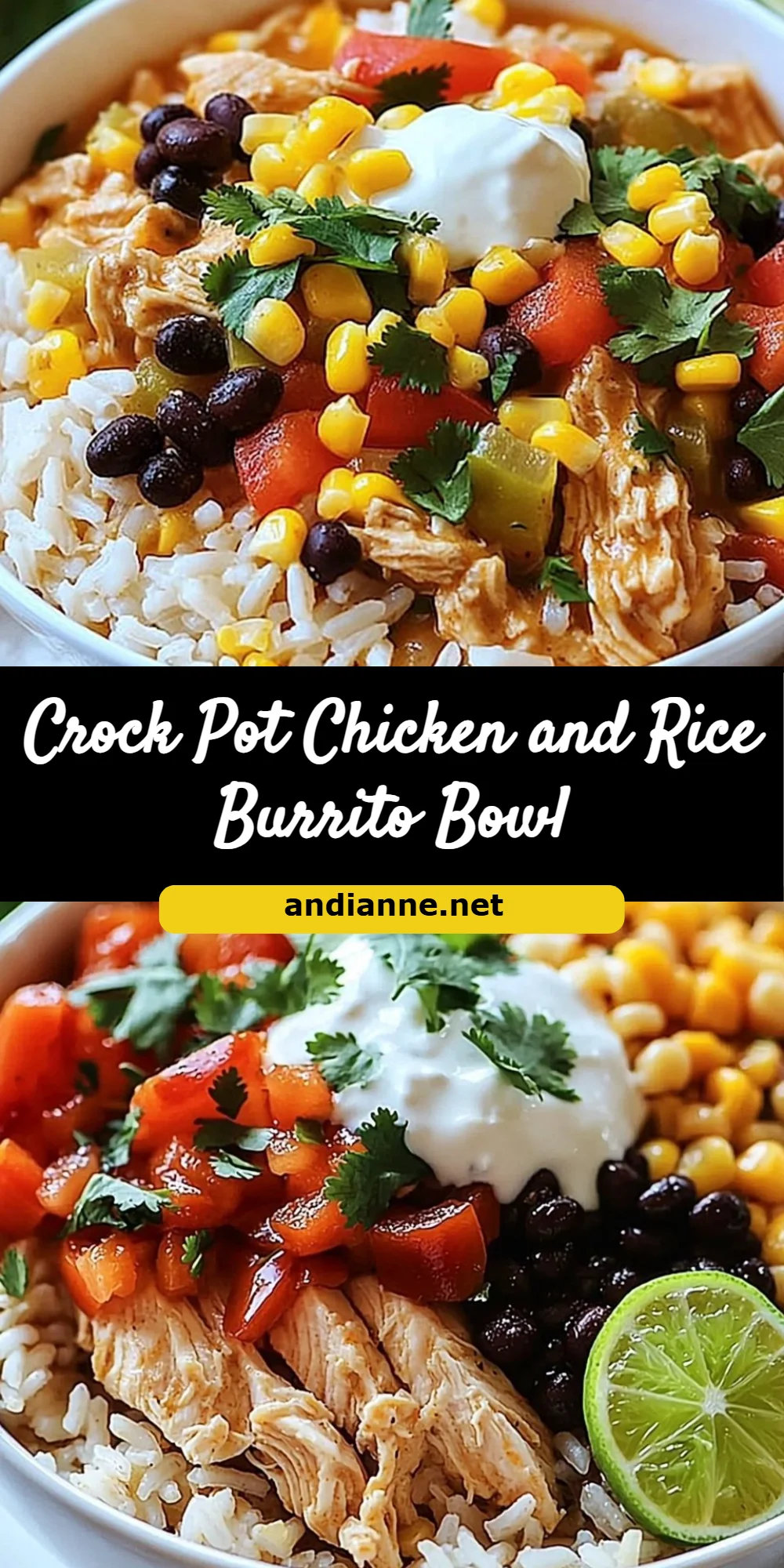 Crock Pot Chicken and Rice Burrito Bowl