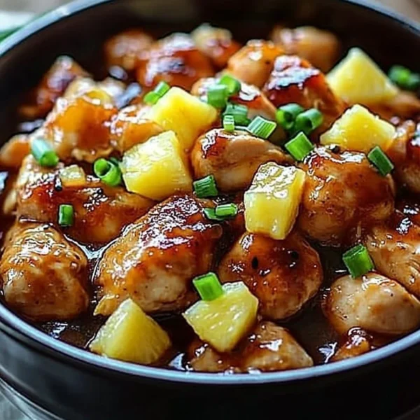 Hawaiian Crock-Pot Chicken with pineapple and spices cooked to perfection