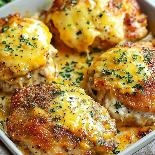 Delicious Keto Baked Cheesy Ranch Chicken Thighs on a plate