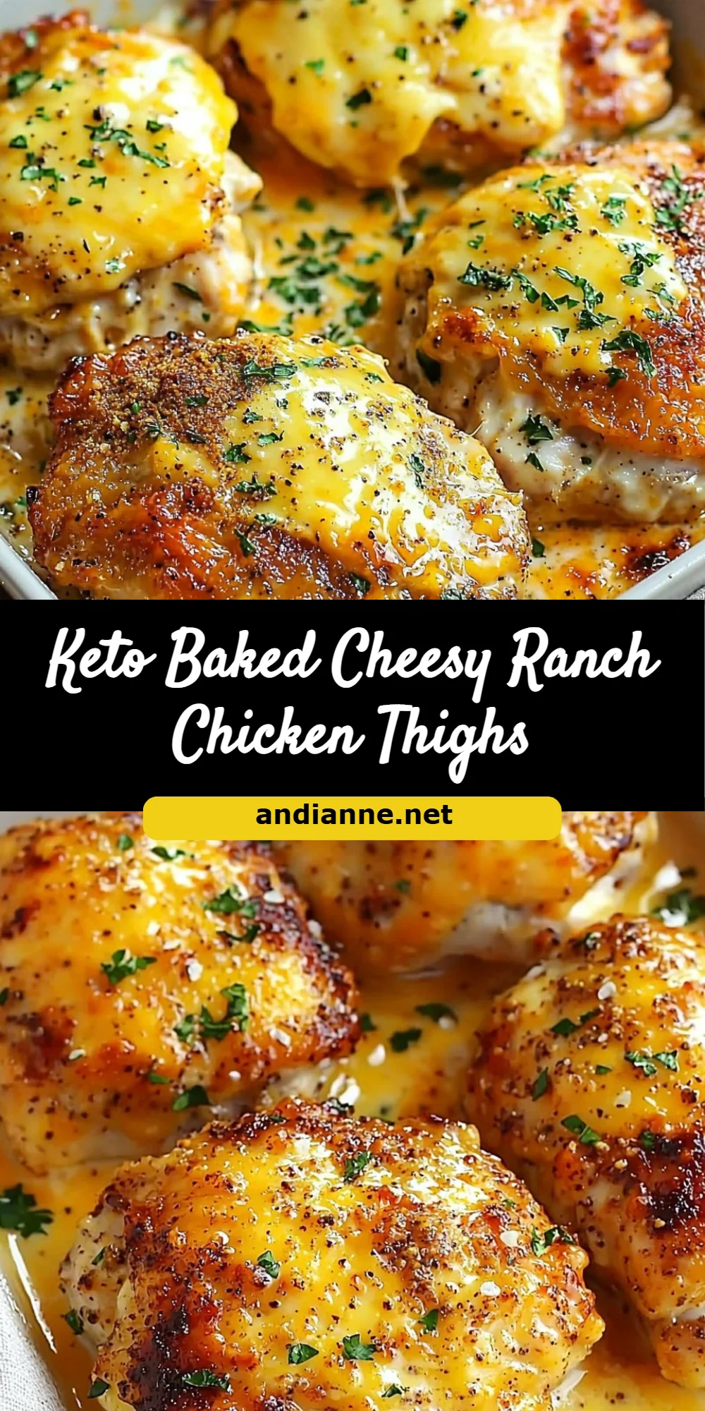 Keto Baked Cheesy Ranch Chicken Thighs