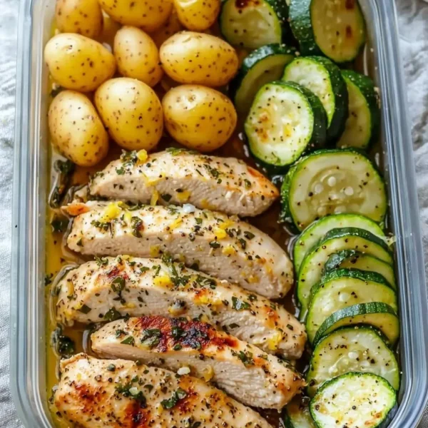 Lemon Garlic Chicken Meal Prep with fresh ingredients and vibrant flavors