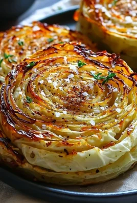 Roasted cabbage steaks seasoned and baked to perfection on a baking tray.