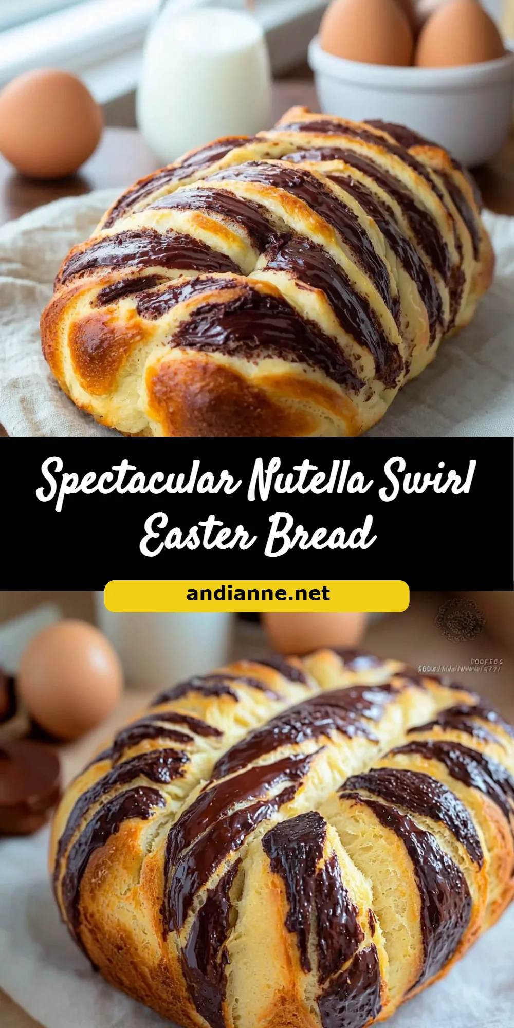 Spectacular Nutella Swirl Easter Bread