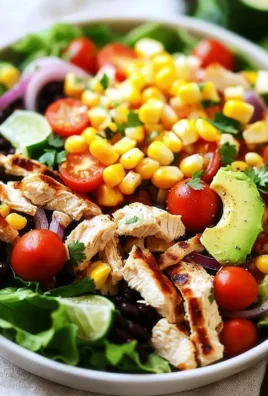 Tex-Mex chicken chopped salad with fresh veggies and a zesty dressing